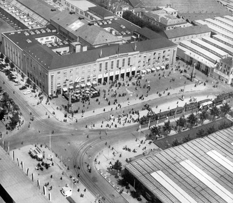 Messeplatz Schweizer Mustermesse 1949; Foto: Look-back.ch
